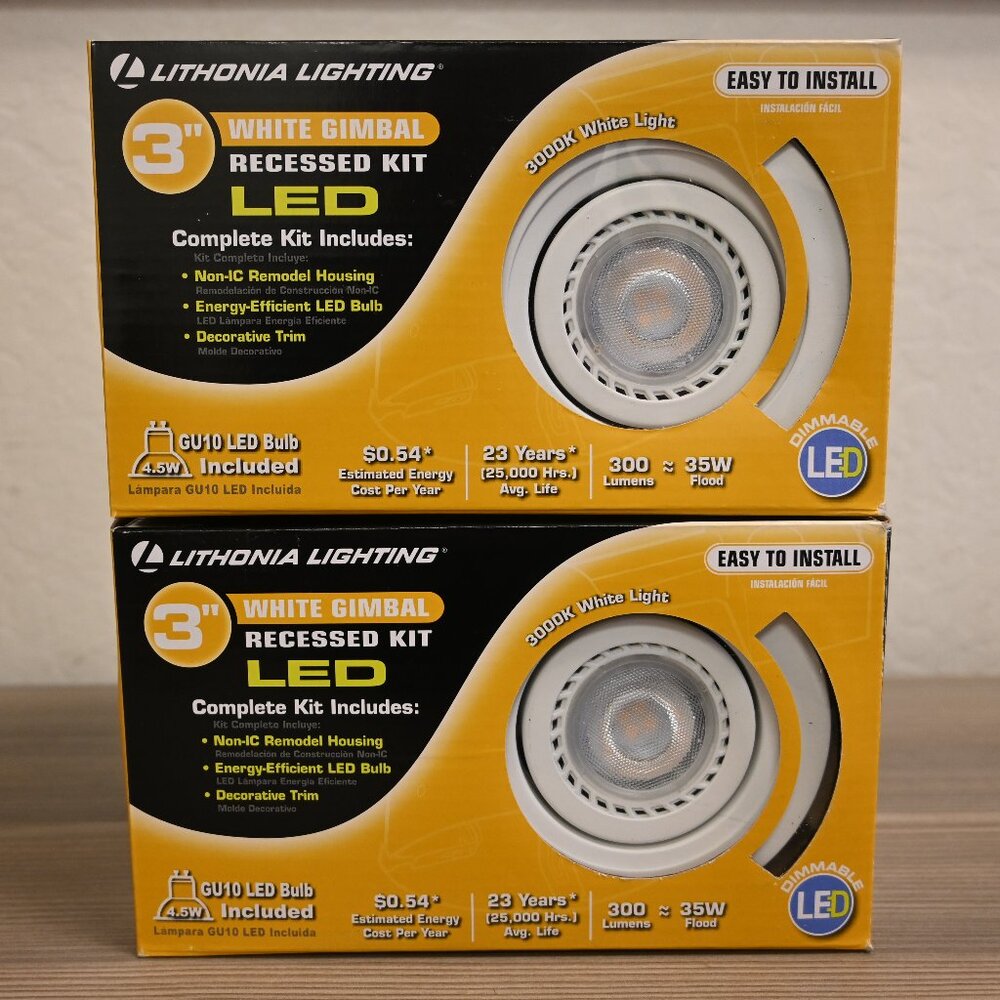 Lithonia Lighting 3" White Gimbal Recessed Kit (2-Pack)